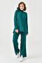 Women's Stand Collar Striped Sweater and Striped Slit High Waist Pants Green Bottom Top Knitwear Set 1070 - 7