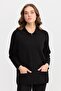 Women's Polo Collar Pocket Zippered Wool Cardigan Black - 6