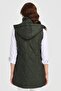 Women's Hooded Quilted Vest Green - 6