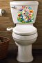 Cute Rabbit Butterfly and Flowers Themed Toilet Seat Sticker Bathroom Sticker - 3