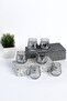 Smoked - Black Coffee Side Cup Glass Water Cup - Zemzem Cup for 6 People Dowry Gift 6 Pieces - 3