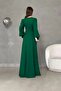 Green Strappy Slit Straight Dress - 3