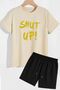 Shut Up Shorts T-shirt Tracksuit Set