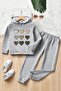 Children's Heart Printed Tracksuit Set