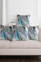 Lucky Feather Blue Colored Patterned Gift Velvet 4-Piece Throw Pillow Cover