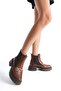 Women's Boots with Elastic Sides and Buckles, Non-Slip Sole - 6
