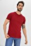 Men's Burgundy Flame Basic Crew Neck 100% Cotton T-Shirt