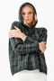 Women's Hooded Checked Short Sweater Green - 4