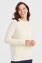 Women's Stand Collar Pocket and Sleeve Hair Knitted Wool Cardigan Bone - 6