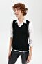 Women's V-Neck Seamless Sweater Black