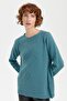 Women's Crew Neck Seamless Front Selanik Diamond Knit Wool Sweater M.Green - 3
