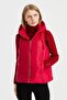 Women's Hooded Short Quilted Vest Red - 6
