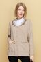Women's V-Neck Lace Embroidered Wool Cardigan Dark Beige - 5