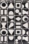 Leyla Collection Antique Look Black and White Shape Detailed Woven Base Decorative Carpet Leyla05 - 2