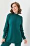 Women's Stand Collar Striped Sweater and Striped Slit High Waist Pants Green Bottom Top Knitwear Set 1070 - 2