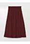 Lcw Modest - Claret Red Women's Skirt, Elastic Waist - 3