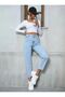 Ice Blue 90's High Waist Lycra Mom Jean Jeans - 4