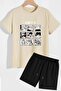 Comfortable Design Anime Shorts T-Shirt Tracksuit Set