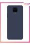 Navy Blue Liquid Inside Velvet Silicone Case for Xiaomi Redmi Note 9 Pro