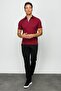Men's Polo Neck T-shirt Claret Red - 4