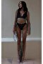 Women's Crystal Long Sleeve Rhinestone Mesh Dress Elegant Evening Dress