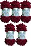 بطانية أريكة شال يدوي من Puffy 107 Claret Red X 5 قطع