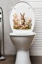 Cute Rabbit and Roses Themed Toilet Seat Sticker Bathroom Sticker - 3
