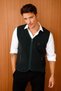 Men's Pique Woven Knitwear Vest with Zipper Pockets Green - 4