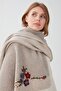 Women's Floral Embroidered Knitwear Shawl V.Beige