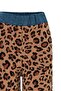High Waist Leopard Patterned Regular Knitwear Trousers with Elastic Waist and Denim Trim - 6