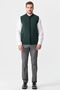 Men's Judge Collar Pique Jacquard Zippered Wool Vest Green - 5