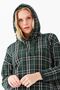 Women's Hooded Checked Short Sweater Green - 5