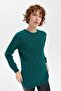 Women's Crew Neck Seamless Wool Sweater with Braided Hair on the Front B.C. - 6