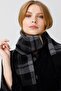 Women's Tricolor Plaid Scarf Black - 7