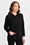 Women's Polo Collar Pocket Zippered Wool Cardigan Black - 7
