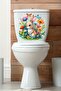 Cute Rabbit Butterfly and Flowers Themed Toilet Seat Sticker Bathroom Sticker - 2