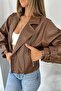Women's Black Oversized Leather Jacket