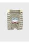 Boy's Cotton Gray Washed Fabric Bottoms with Car Pattern and Striped Pantyhose - 5