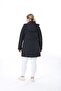 Women's Long Water-Resistant Memory Fabric Hooded Plus Size Coat - 2