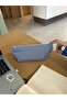 Cobalt Blue Gingham Washable Zippered Single Eyed Cloth Pen Holder Pencil Case Wallet Makeup Bag