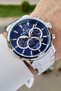 Indicators Active Dial Navy Blue Band Silver Color Gift Packed Men Wristwatch - 4