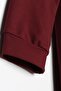 Burgundy Belted Pocketed Crew Neck Long Cardigan - 5