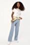 Light Blue Elastic Wide Leg Sweatpants - 5
