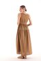 Coffee Color Women's Linen Gilet Dress with Cotton Lining - 8
