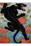 Alya Collection Red Rose Detailed Black Jaguar Patterned Woven Base Decorative Carpet Alya07 - 5