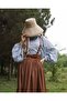 Vintage Light Brown Skirt with Pockets - 4