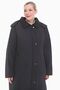 Women's Large Size Hooded 105 Cm Black Quilted Coat 1018 - 3