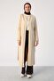 Beige01 Belted Pocket Crew Neck Long Cardigan - 2