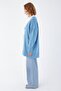 Blue V-Neck Heart Buttoned Knitted Cardigan - 3