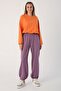 Dark Lilac Elasticized Drawstring Sweatpants - 2